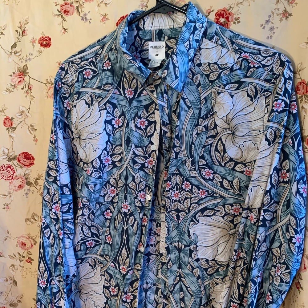 Morris & Co Floral Print Button Down